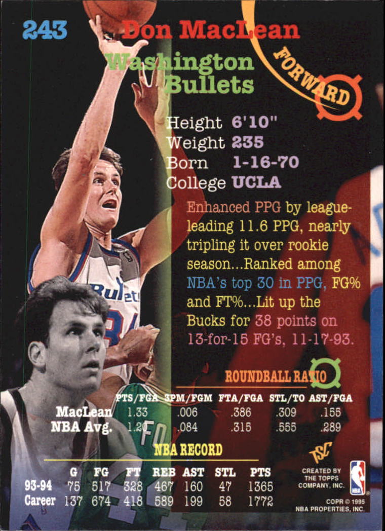 1994-95 Stadium Club Basketball Members Only Singles (#182-362) - You Choose - Bild 107 von 313