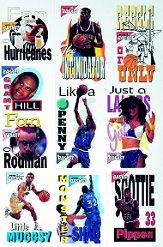 1995 Sports Action Basket Sticker Panels #2 Miami Hurricanes/The Intimidator/Rebels Logo/Grant Hill/Dennis Rodman/Anfernee Hardaway/Lakers Cheerleader/Muggsy Bogues/Shaquille O'Neal/Scottie Pippen
