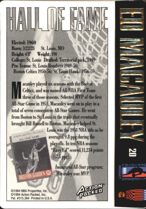 Sports Card Back