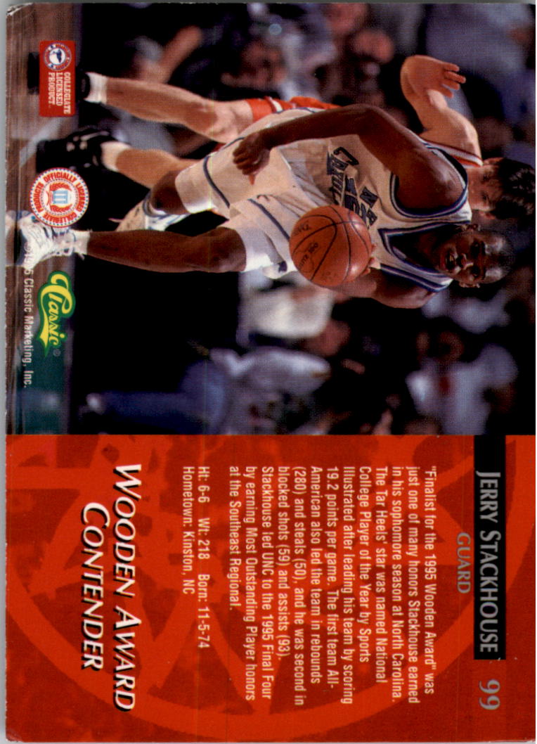 1995 Classic #99 Jerry Stackhouse AW back image