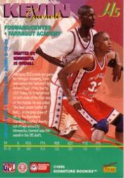 1995 Signature Rookies Prime Hoopla #H5 Kevin Garnett back image