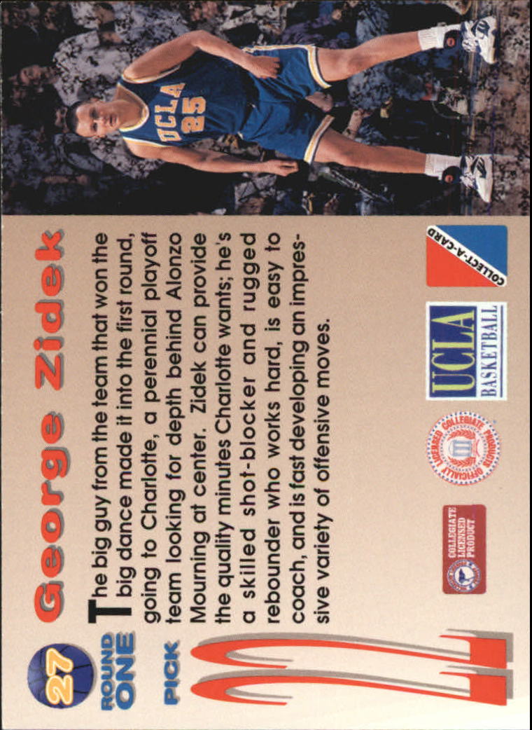 1995 Collect-A-Card #27 George Zidek back image