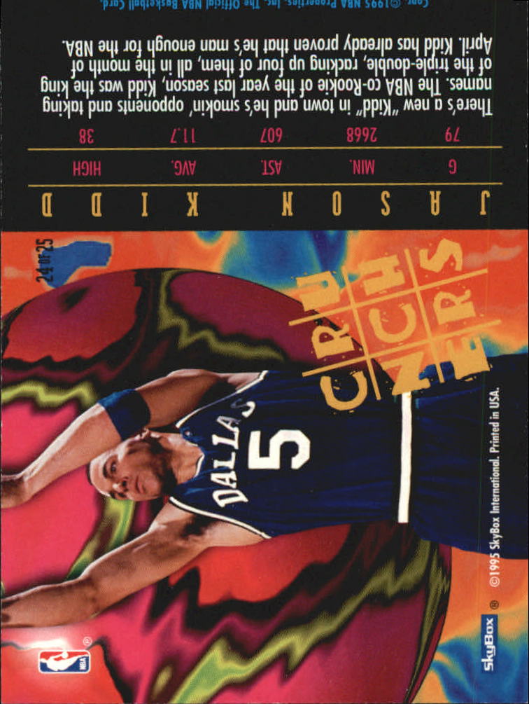 1995-96 Hoops Number Crunchers #24 Jason Kidd back image