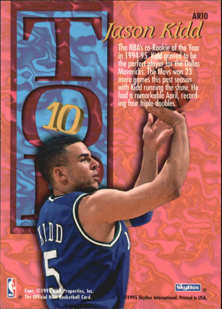 1995-96 Hoops Top Ten #AR10 Jason Kidd back image