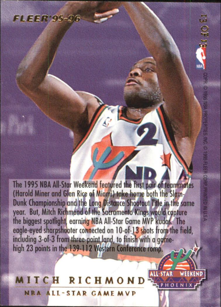 1996-97 Fleer Basketball Mitch Richmond Hardwood Leader #142 Sacramento  Kings