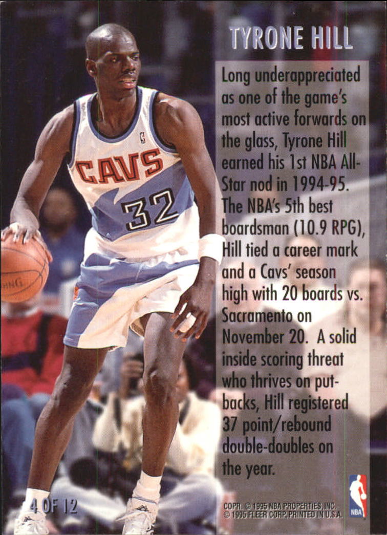1995-96 Fleer Double Doubles #4 Tyrone Hill back image