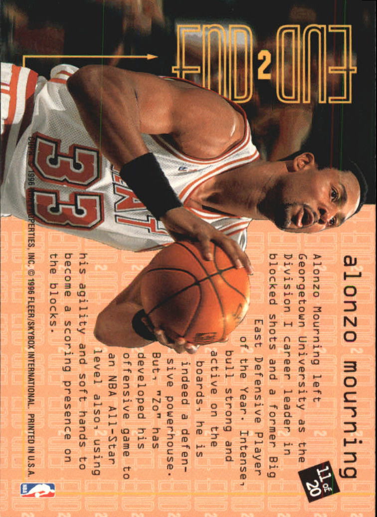 1995-96 Fleer End to End #11 Alonzo Mourning back image