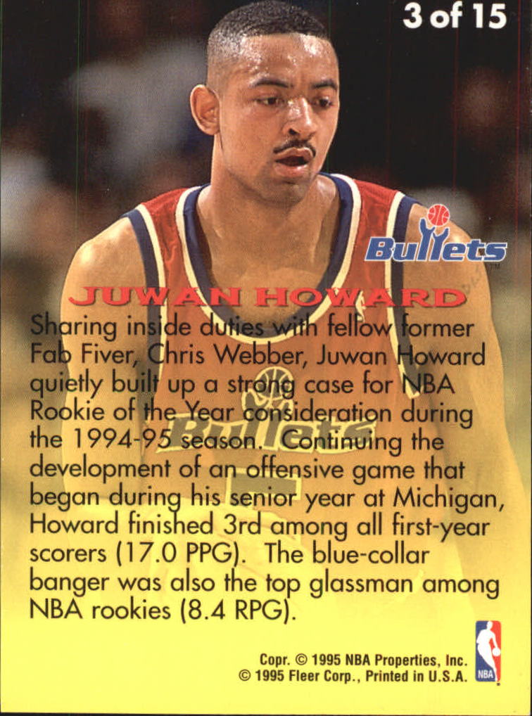 1995-96 Fleer Rookie Sensations #3 Juwan Howard back image