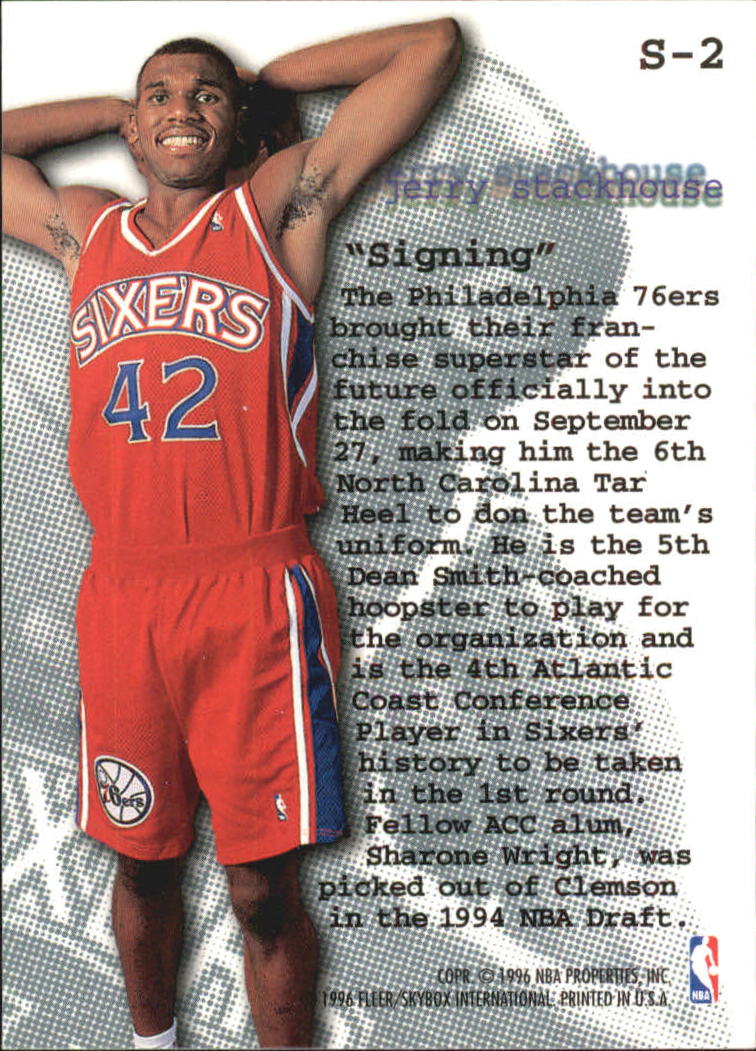 1995-96 Fleer Stackhouse's Scrapbook #S2 Jerry Stackhouse back image