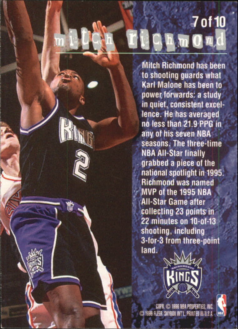 1995-96 Fleer Total O Hot Pack #7 Mitch Richmond back image