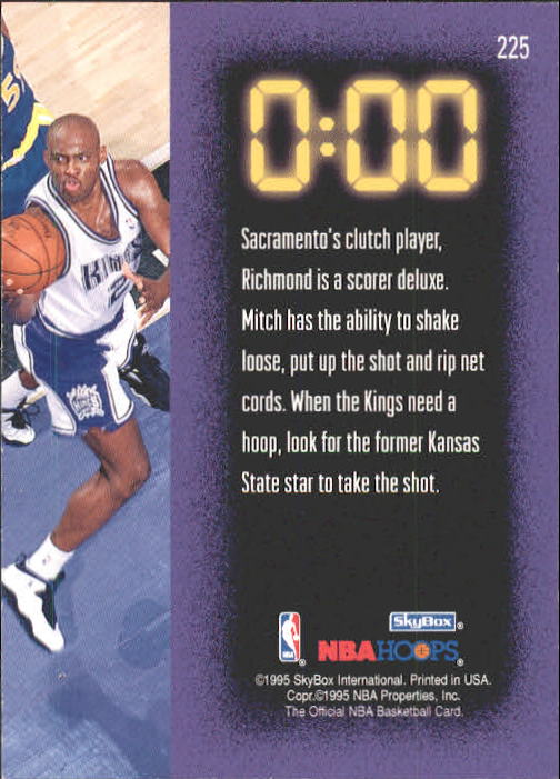 1995-96 Hoops #225 Mitch Richmond BB back image