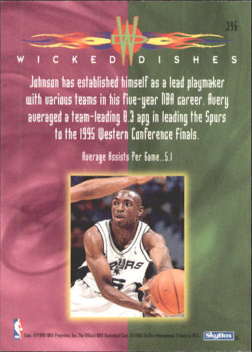 1995-96 Hoops #396 Avery Johnson WD back image