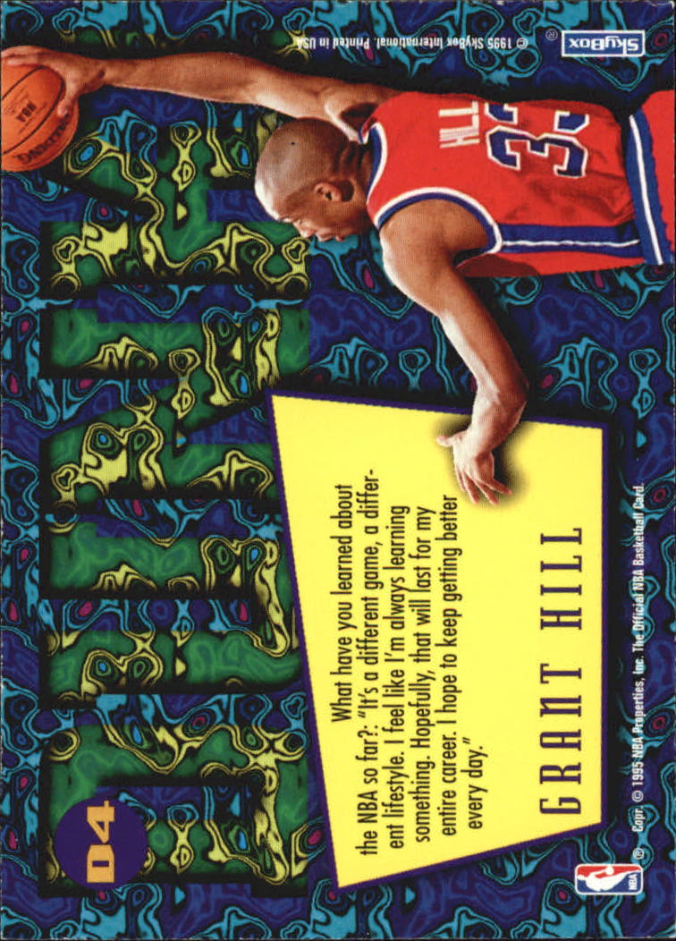 1995-96 Hoops Grant Hill Dunks/Slams #D4 Grant Hill/K-Card back image