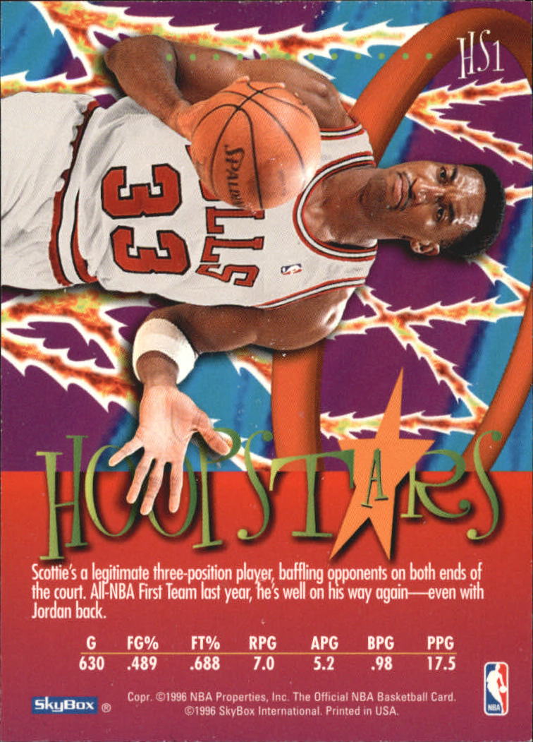 1995-96 Hoops HoopStars #HS1 Scottie Pippen back image