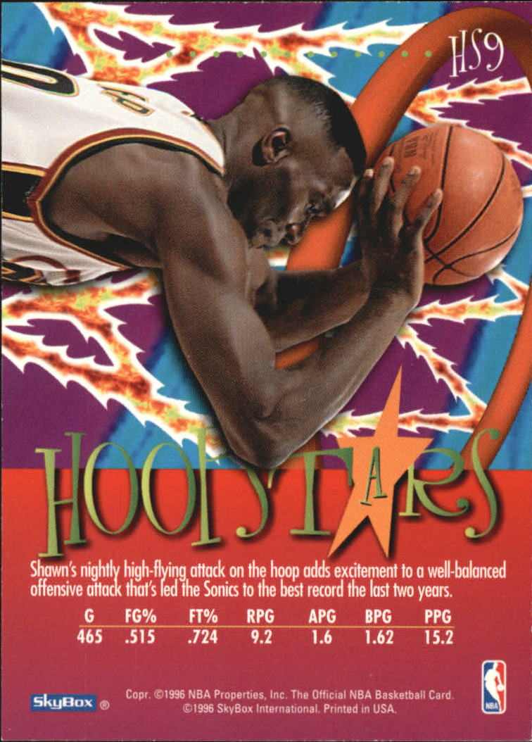 1995-96 Hoops HoopStars #HS9 Shawn Kemp back image