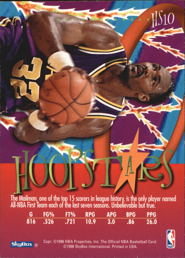 1995-96 Hoops HoopStars #HS10 Karl Malone back image