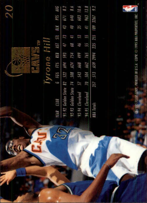1995-96 Flair #20 Tyrone Hill back image