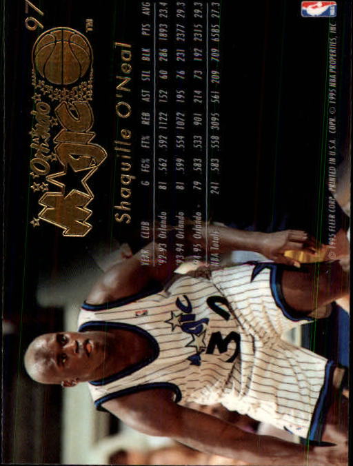1995-96 Flair #97 Shaquille O'Neal back image