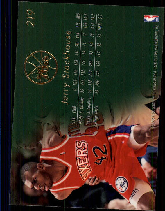 1995-96 Flair #219 Jerry Stackhouse RC back image