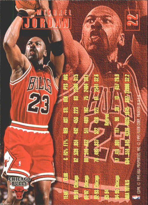 1995-96 Fleer #22 Michael Jordan back image