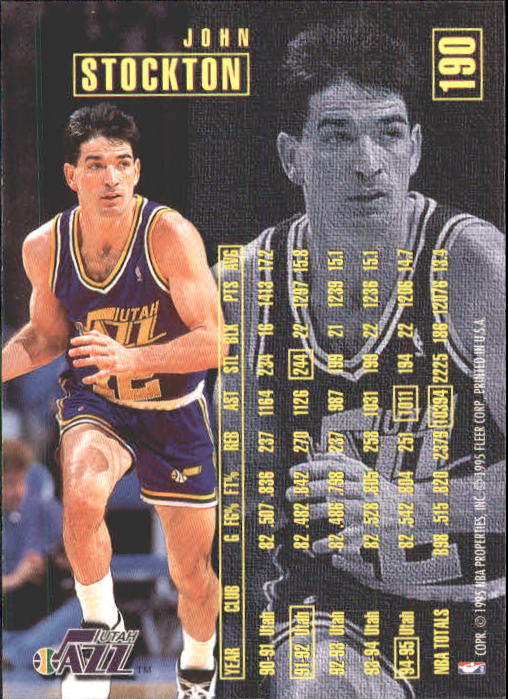 1995-96 Fleer #190 John Stockton back image