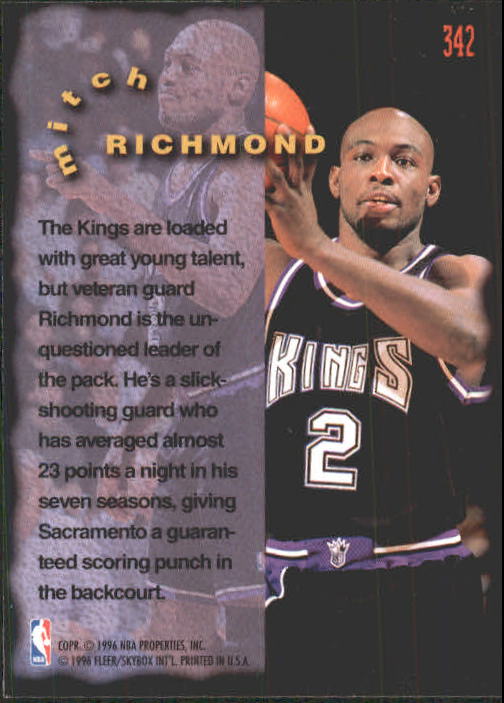 1995-96 Fleer #342 Mitch Richmond FF back image