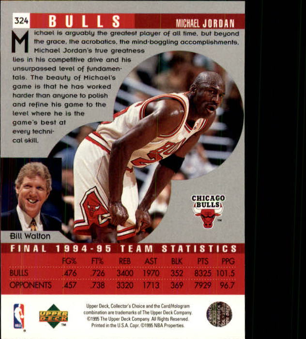 1995-96 Collector's Choice #324 Michael Jordan SR back image