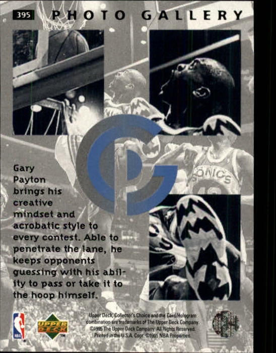 1995-96 Collector's Choice #395 Gary Payton PG back image