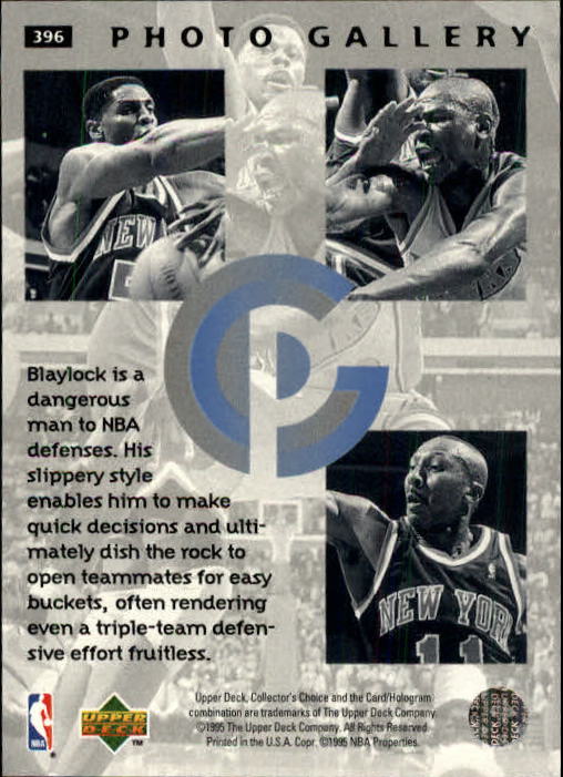 1995-96 Collector's Choice #396 Mookie Blaylock PG back image