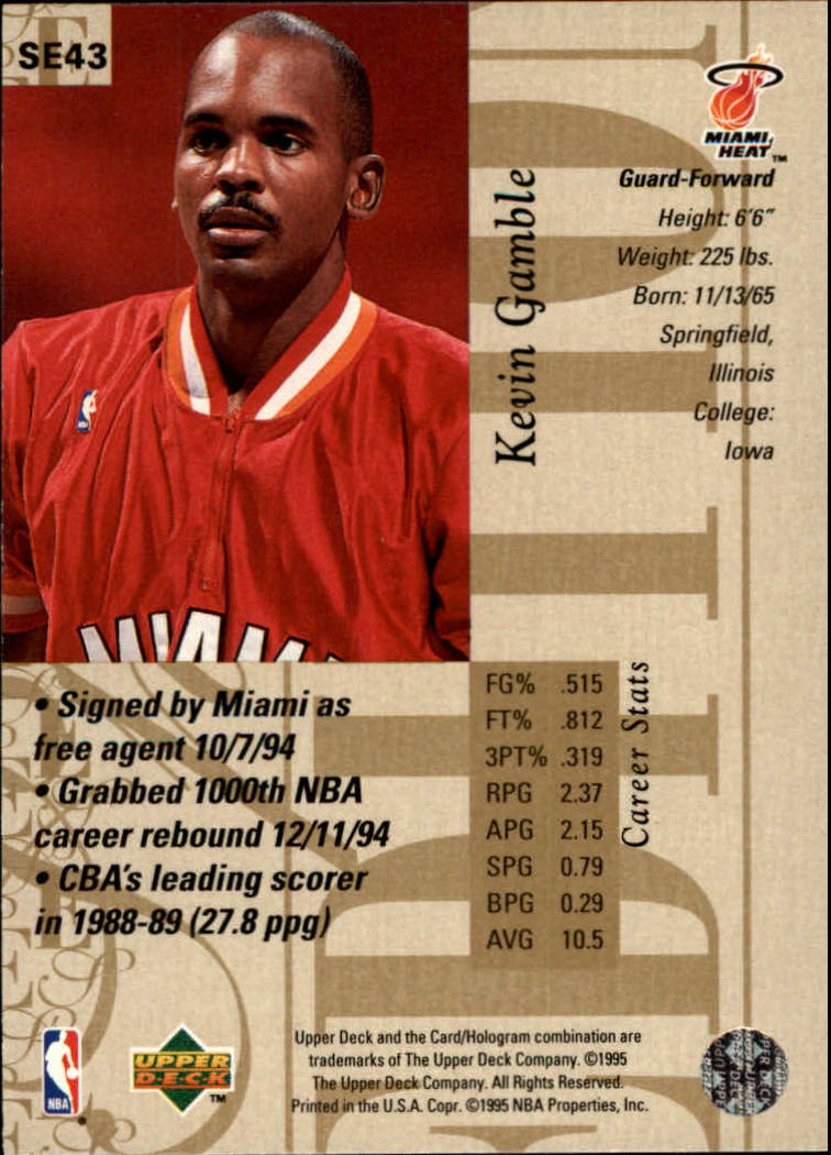 1995-96 Upper Deck Special Edition Gold #43 Kevin Gamble back image