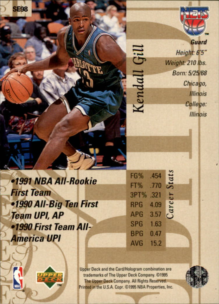1995-96 Upper Deck Special Edition Gold #98 Kendall Gill back image