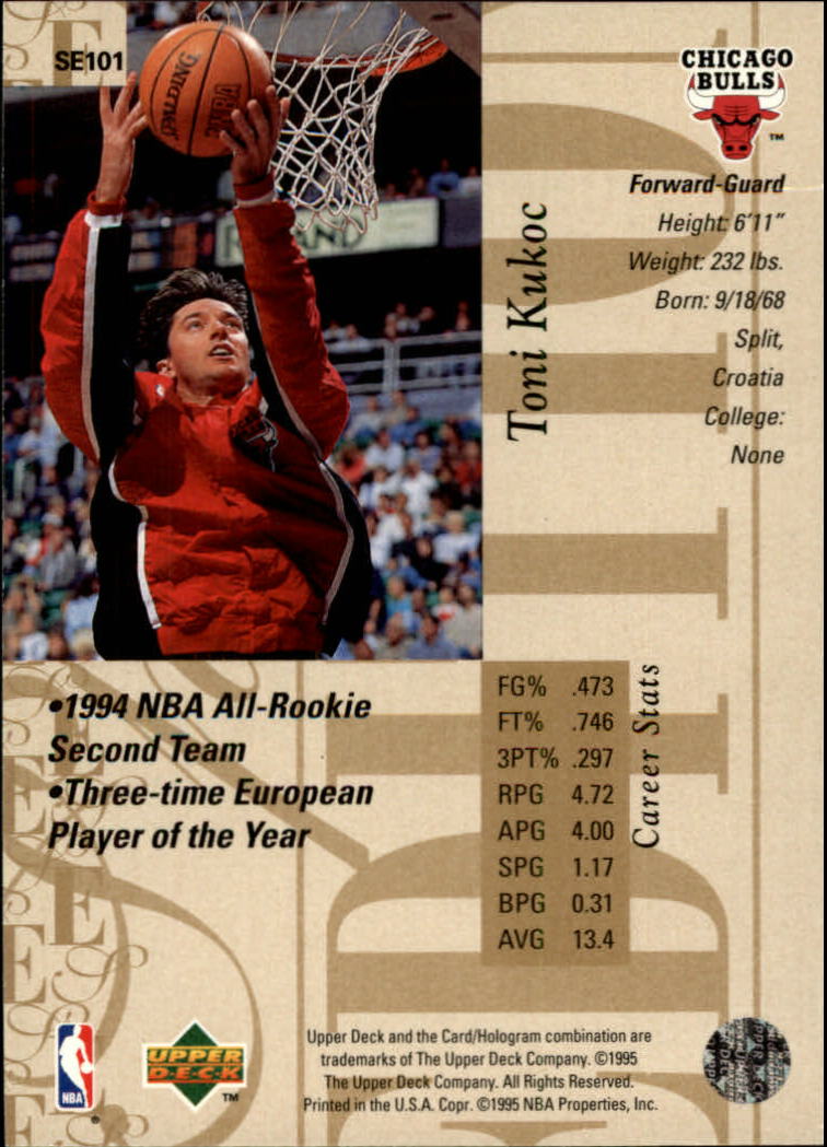 1995-96 Upper Deck Special Edition Gold #101 Toni Kukoc back image