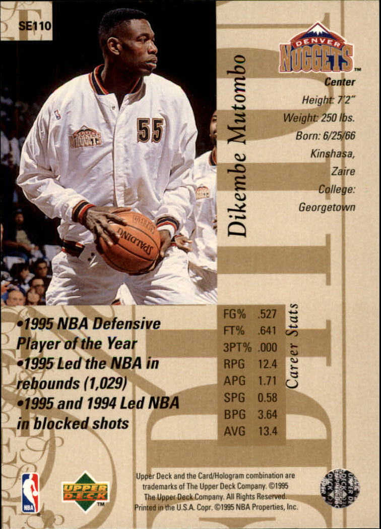 1995-96 Upper Deck Special Edition Gold #110 Dikembe Mutombo back image