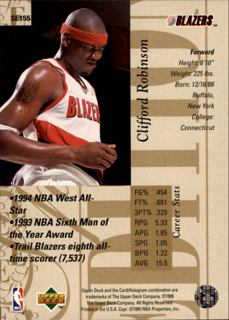 1995-96 Upper Deck Special Edition Gold #155 Clifford Robinson back image