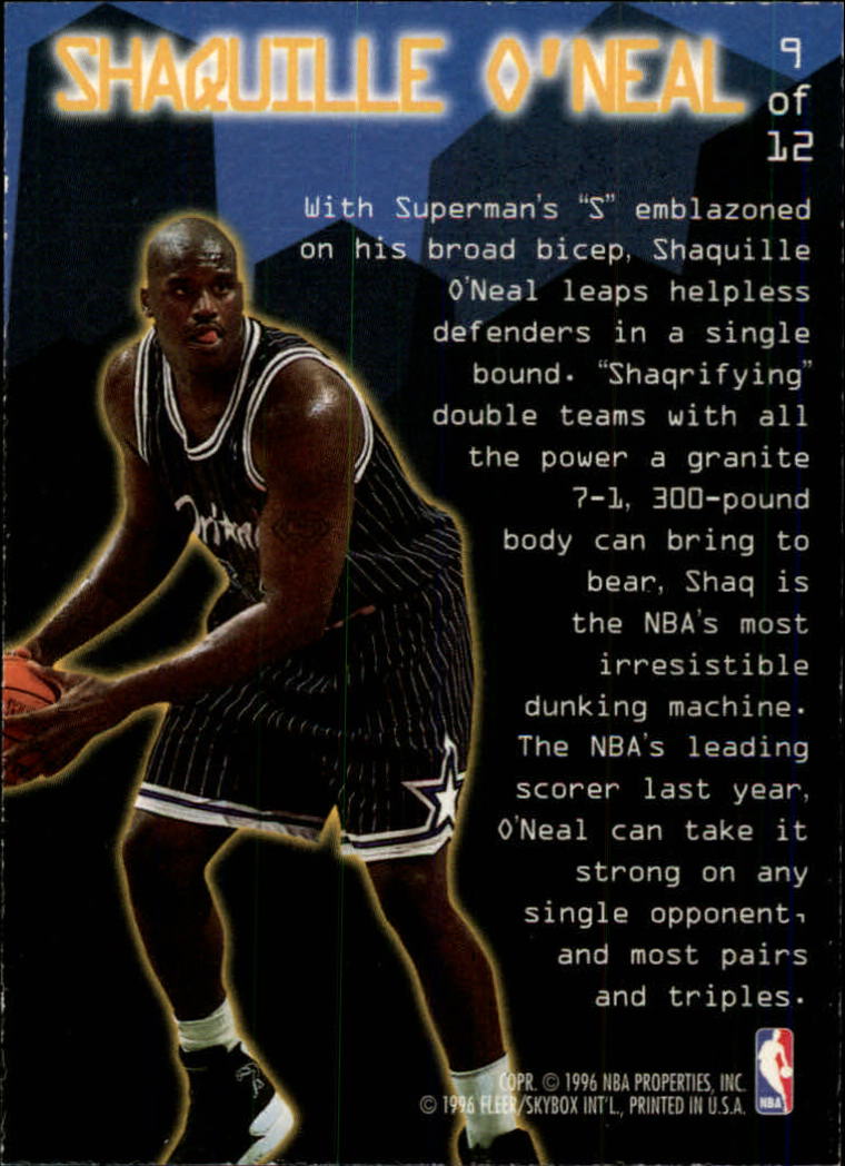 1995-96 Ultra Jam City Hot Pack #9 Shaquille O'Neal back image