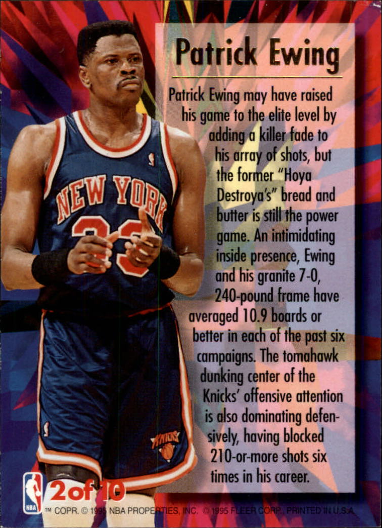 1995-96 Ultra Power #2 Patrick Ewing back image