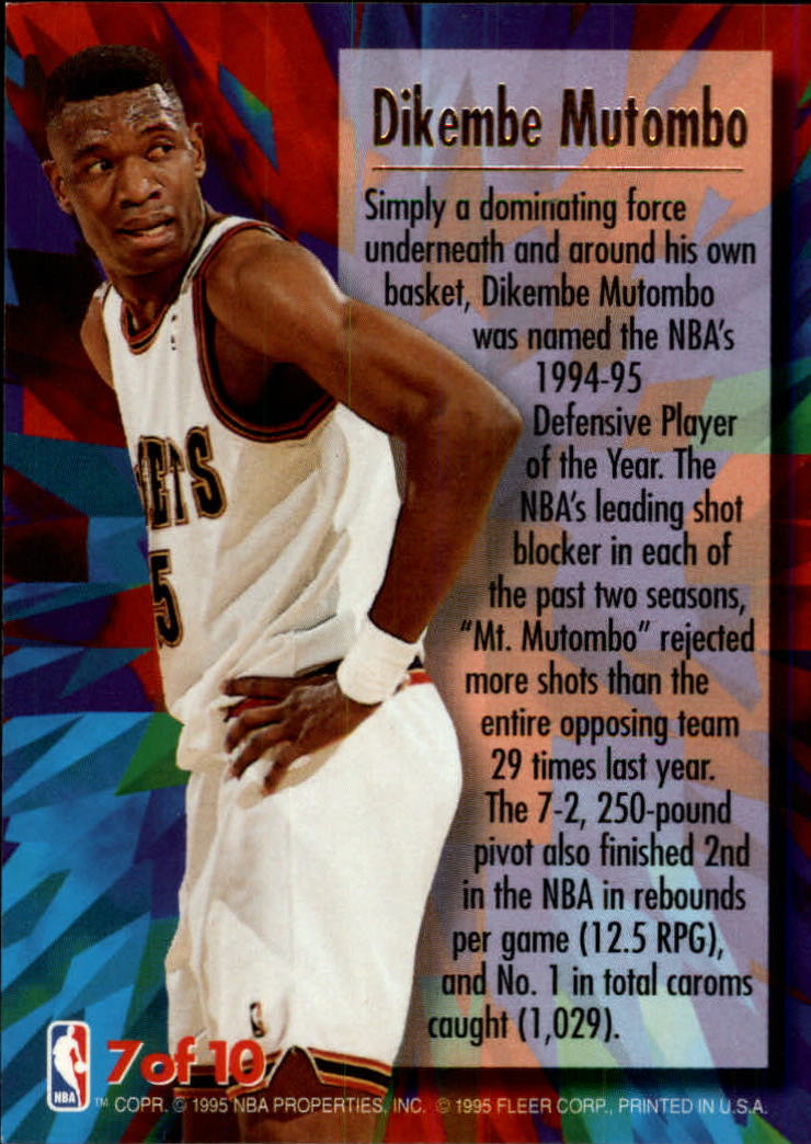 1995-96 Ultra Power #7 Dikembe Mutombo back image