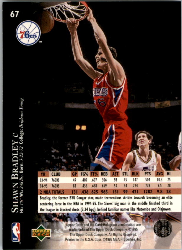 199596 Upper Deck 67 Shawn Bradley NMMT