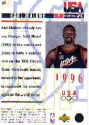 1995-96 Upper Deck #318 Karl Malone USA back image