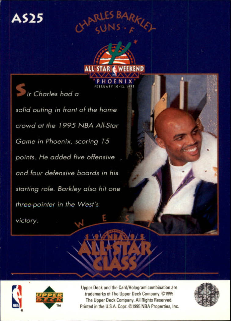 1995-96 Upper Deck All Star Class #AS25 Charles Barkley back image