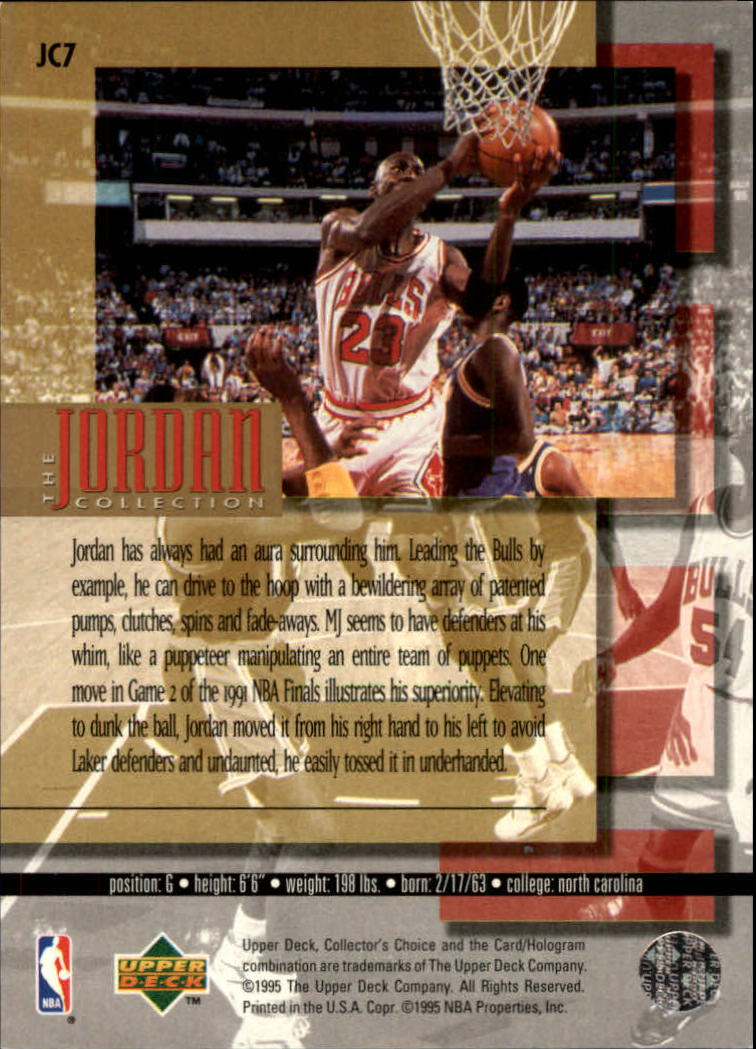 1995-96 Upper Deck Jordan Collection #JC7 Michael Jordan/Rising To The Occasion back image