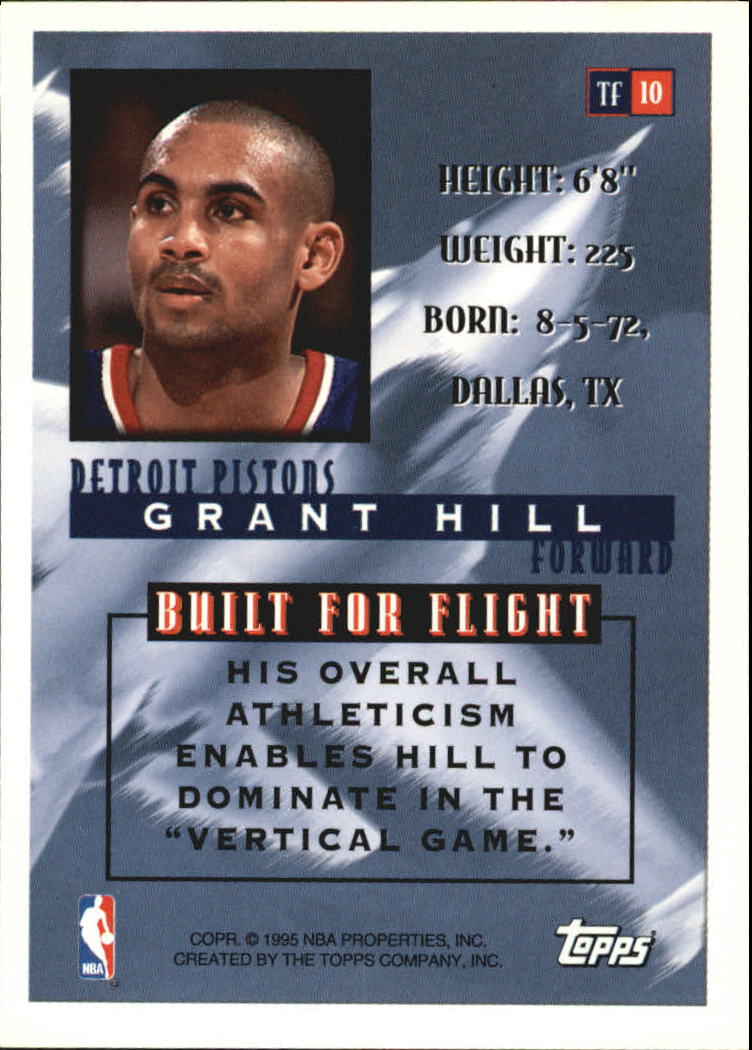 1995-96 Topps Top Flight #TF10 Grant Hill back image