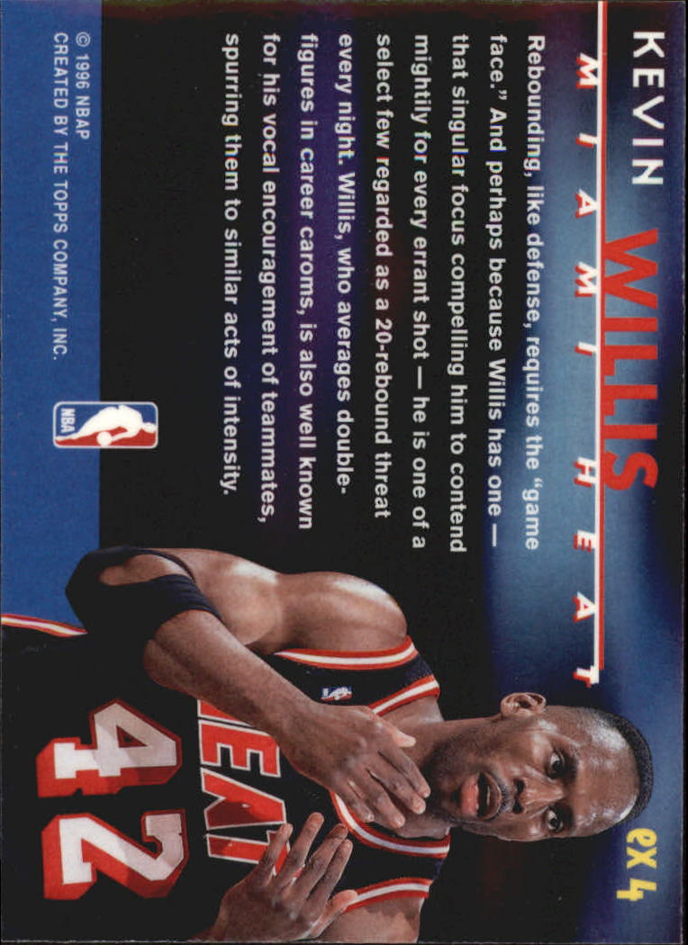 1995-96 Topps Gallery Expressionists #EX4 Kevin Willis back image