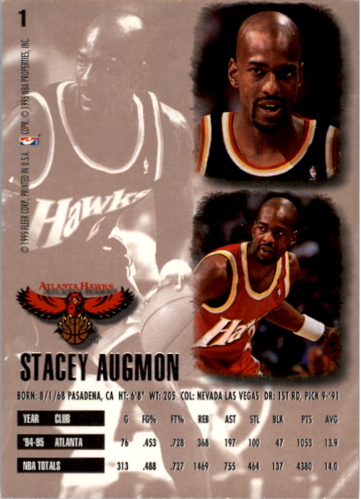 1995-96 Ultra #1 Stacey Augmon back image