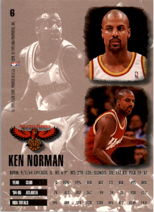 1995-96 Ultra #6 Ken Norman back image