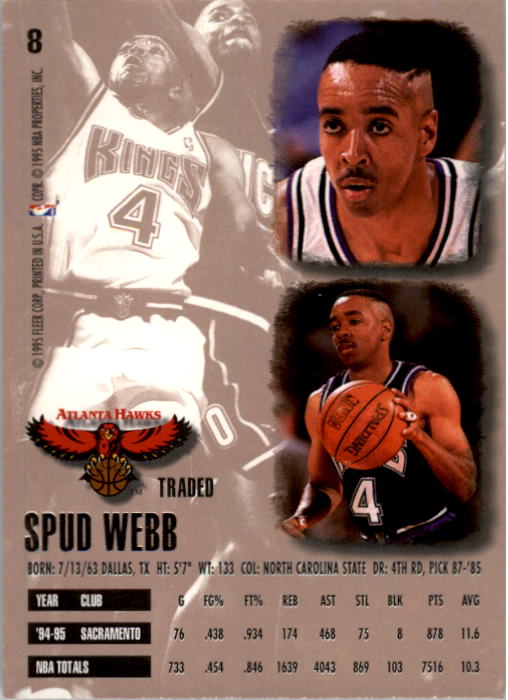 1995-96 Ultra #8 Spud Webb back image