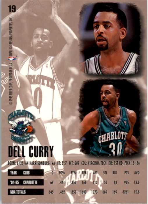 1995-96 Ultra #19 Dell Curry back image