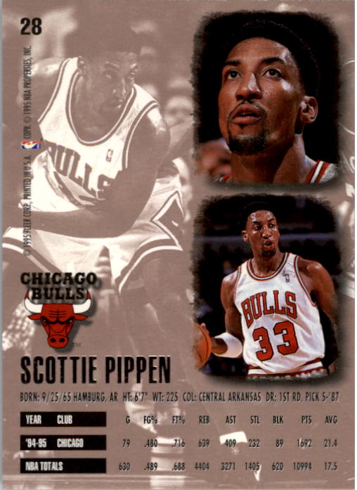 1995-96 Ultra #28 Scottie Pippen back image