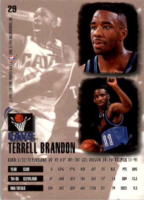 1995-96 Ultra #29 Terrell Brandon back image