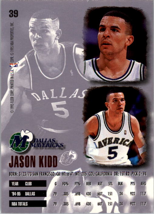 1995-96 Ultra #39 Jason Kidd back image